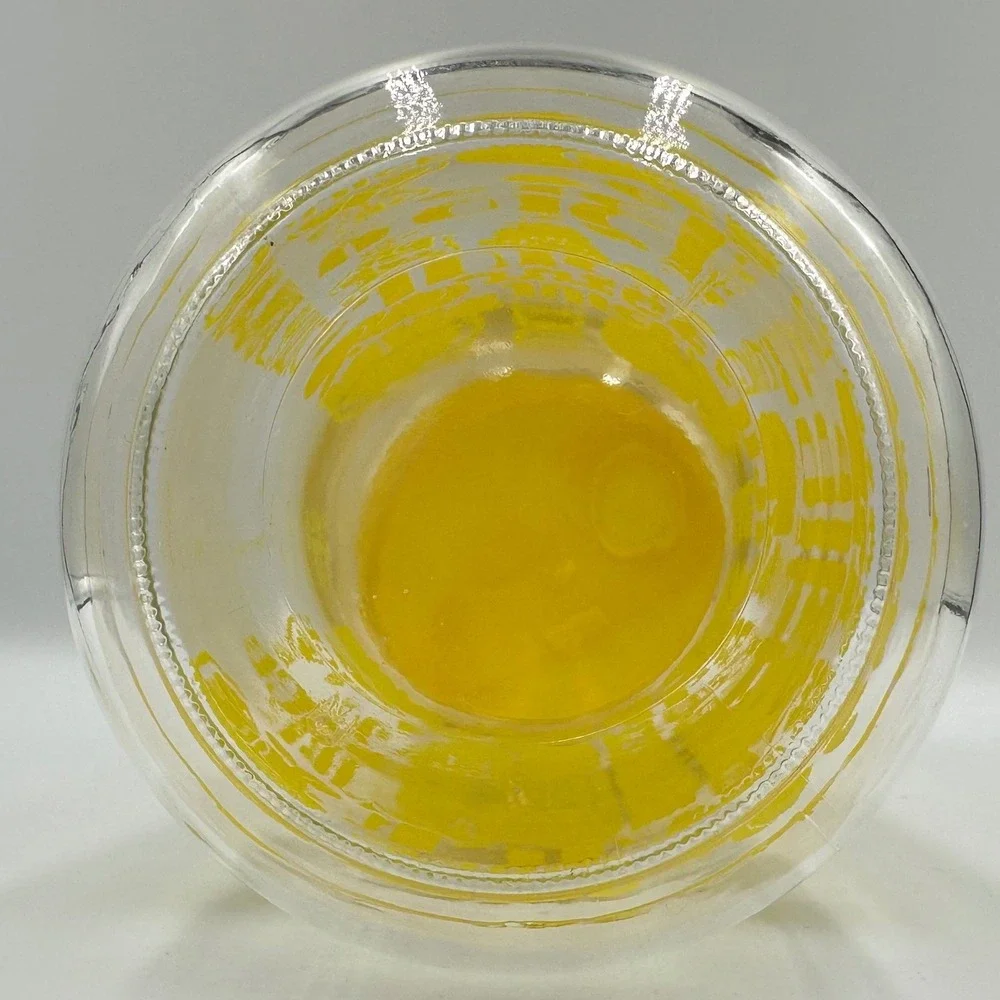 Vintage Yellow Lemon‎ Glass Juice Carafe Pitcher with Flip Top Lid Kitchen